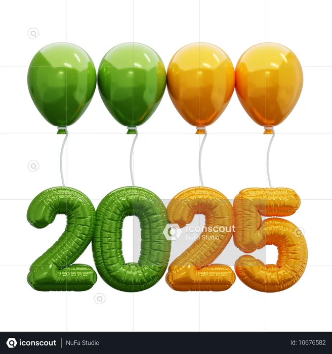 Feliz ano novo 2025  3D Icon