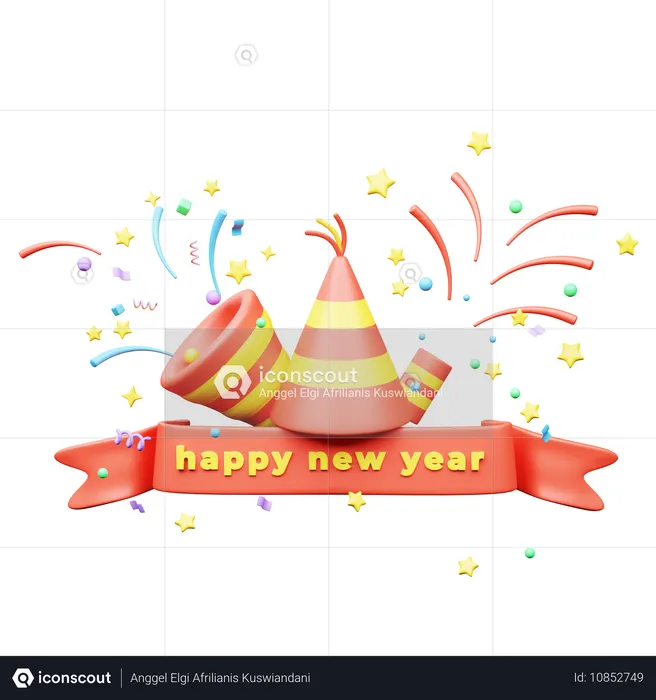 Feliz año nuevo  3D Icon