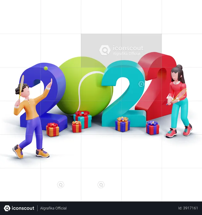 Feliz año nuevo 2022  3D Illustration