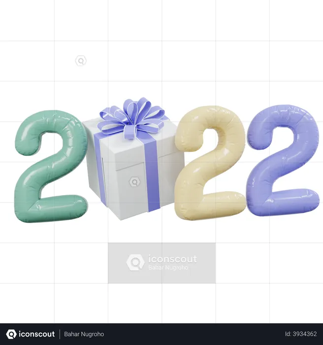 Feliz año nuevo 2022  3D Illustration