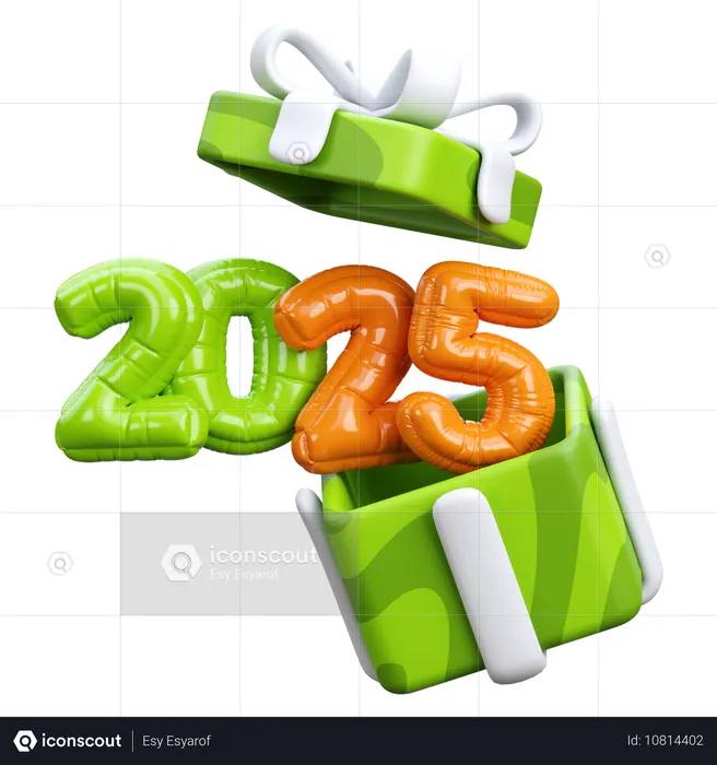 Feliz año nuevo 2025_1  3D Icon