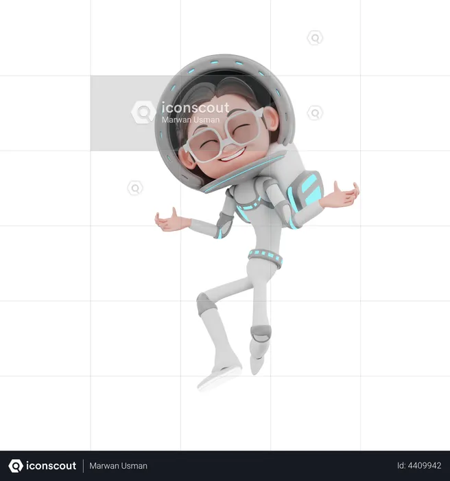 Feliz astronauta  3D Illustration