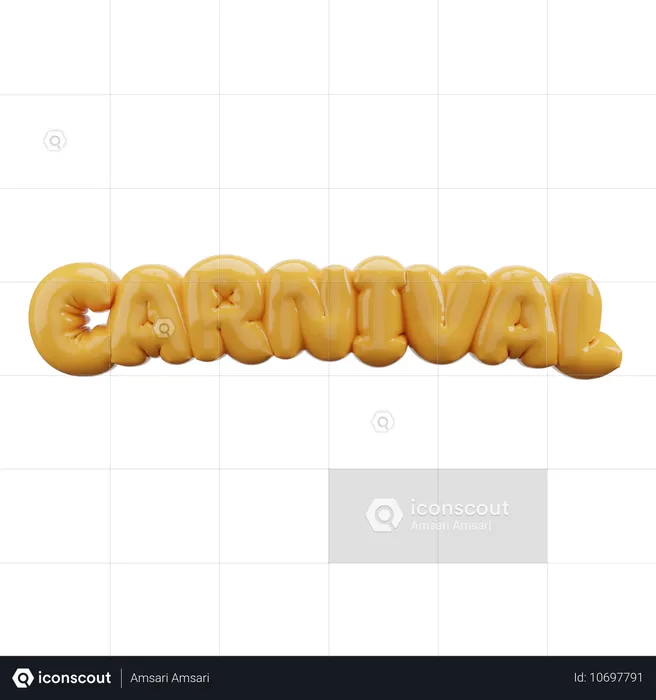 Letras de balões de bolhas de carnaval feliz  3D Icon