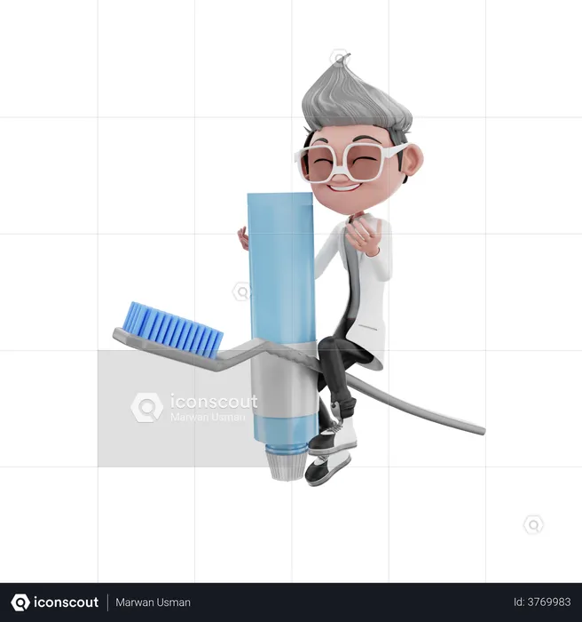 Médico dentista feliz  3D Illustration