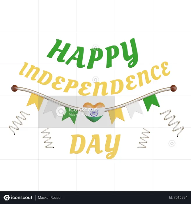 Feliz independência indiana  3D Icon