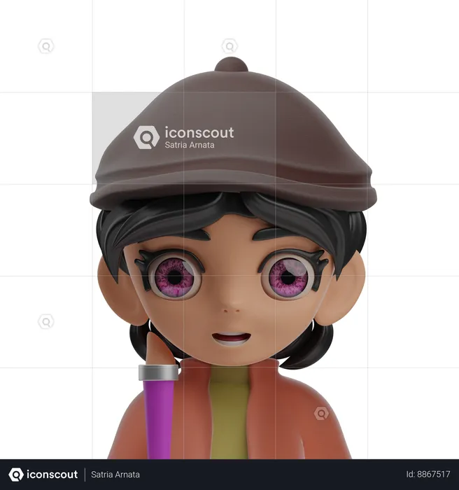 Female Artist  3D Icon