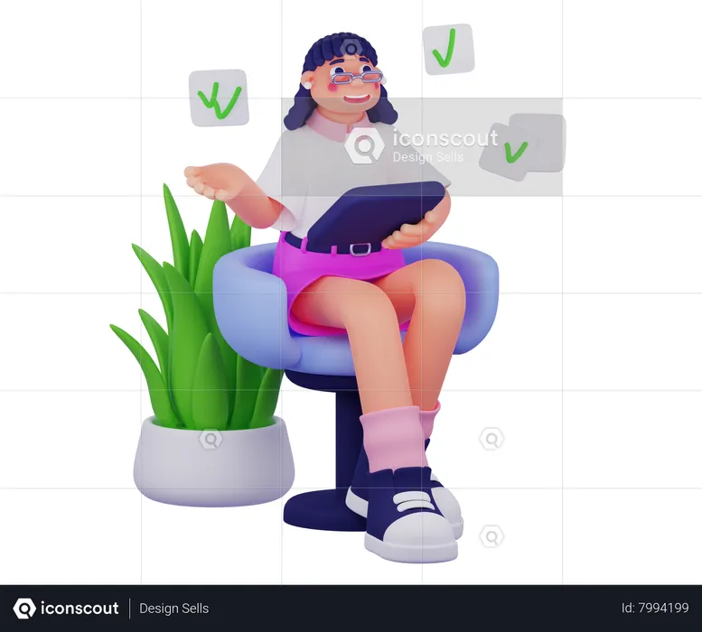 Female Assistant  3D Illustration