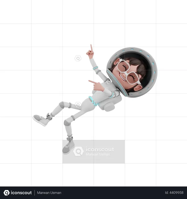 Female Astronaut flying in space  3D Illustration