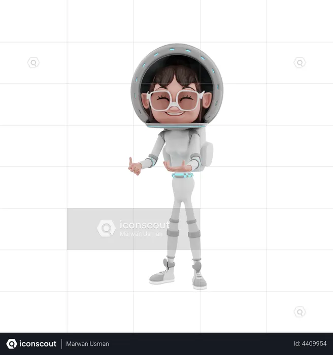 Female Astronaut in space  3D Illustration