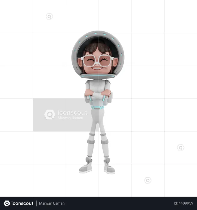 Female Astronaut standing  3D Illustration
