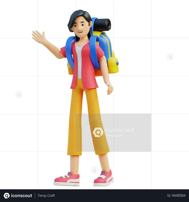 Female Carry Travel Bag  3D Illustration
