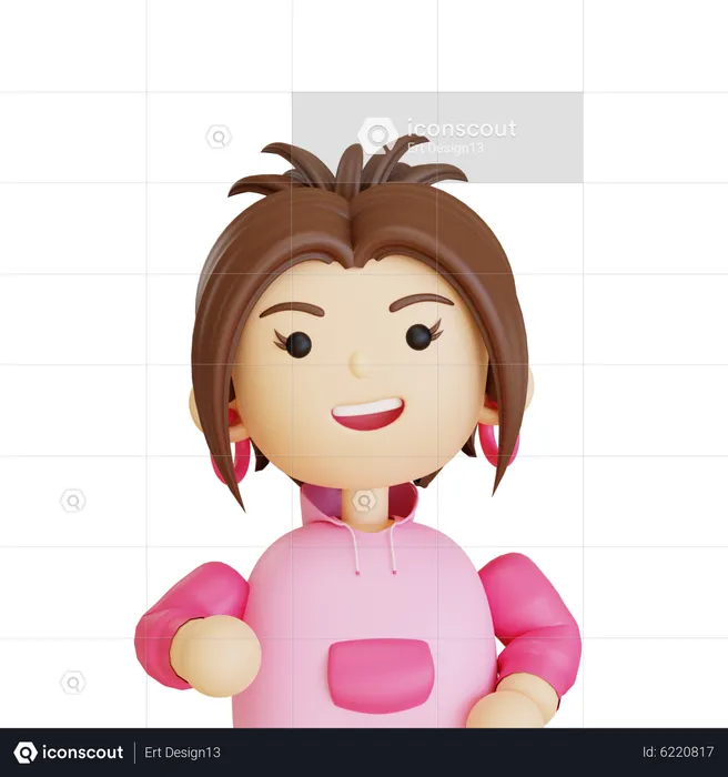 Female Character  3D Icon