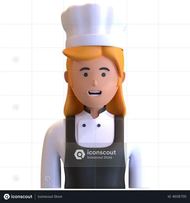 Female chef  3D Illustration