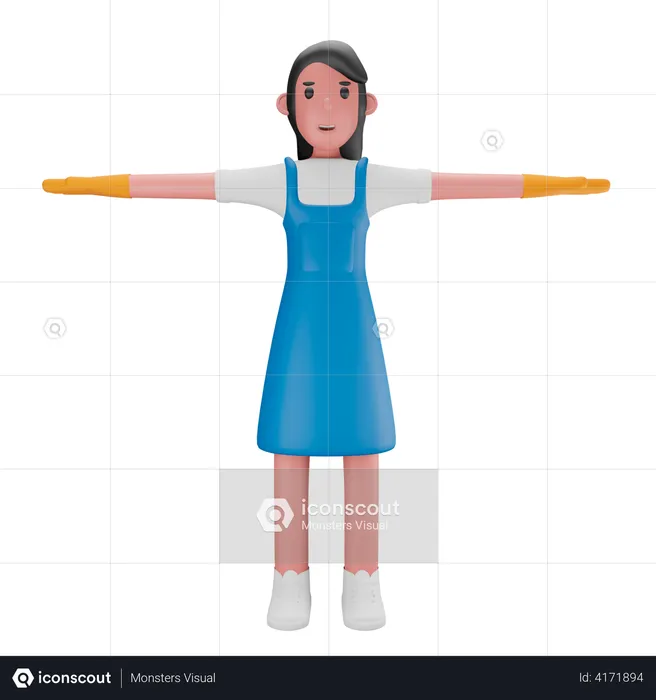 Female Cleaner  3D Illustration