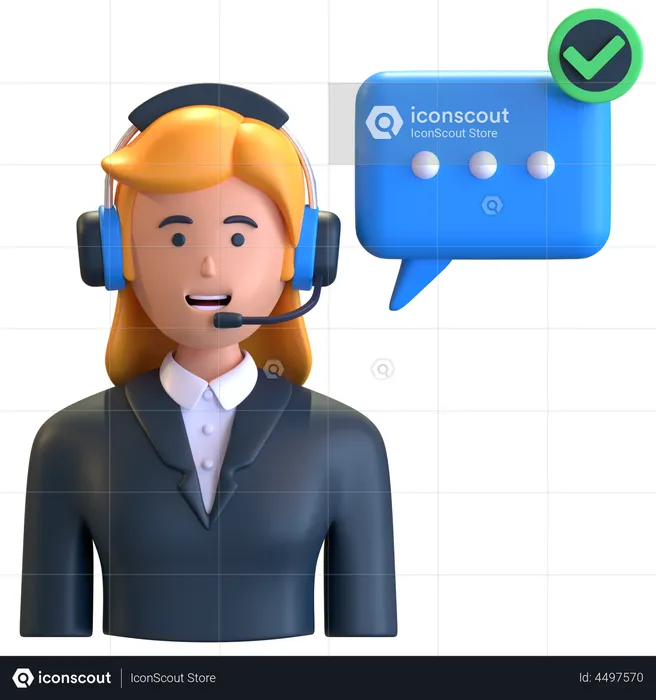 Female Customer Assistance  3D Illustration