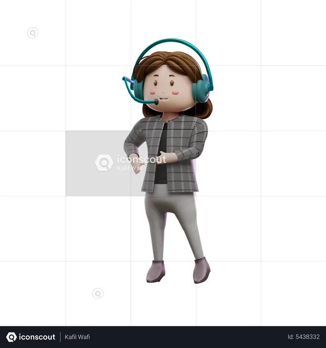Female customer care agent  3D Illustration