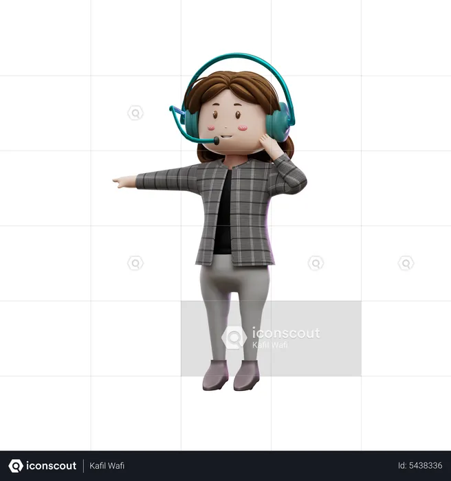Female customer service agent  3D Illustration