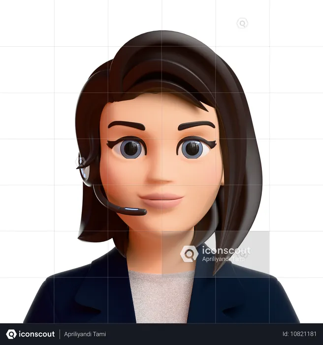 Female Customer Support  3D Icon