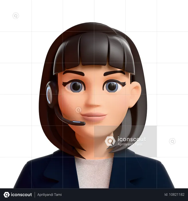 Female Customer Support  3D Icon