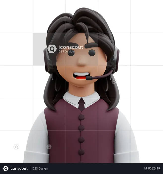 Female Customer Supporter  3D Icon