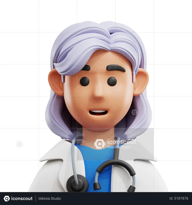 Female Doctor Avatar  3D Icon