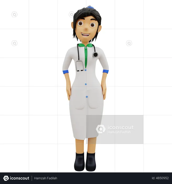 Female Doctor character  3D Illustration