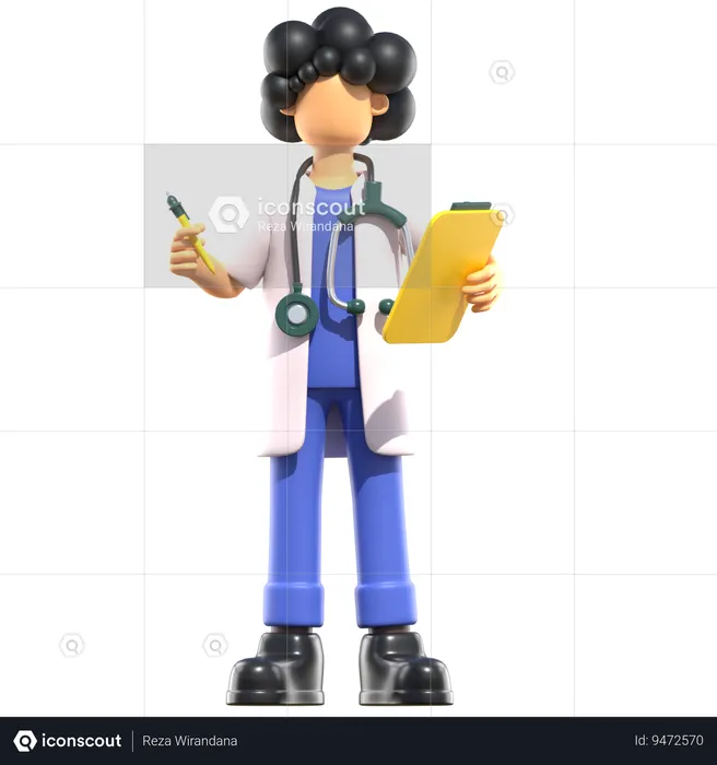 Female Doctor Explaining Medical Report  3D Illustration