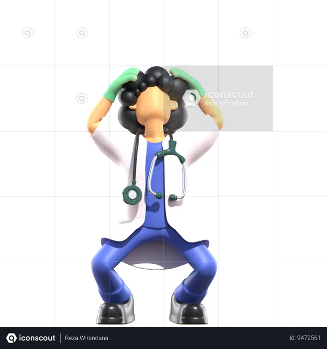 Female Doctor Feeling Stress  3D Illustration