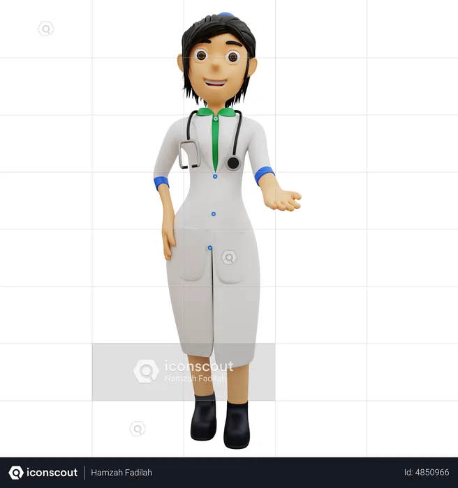 Female doctor giving medical advise  3D Illustration