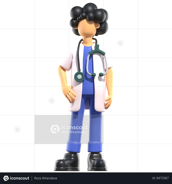 Female Doctor Giving Standing Pose  3D Illustration