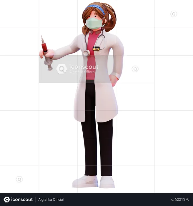 Female doctor giving vaccine  3D Illustration