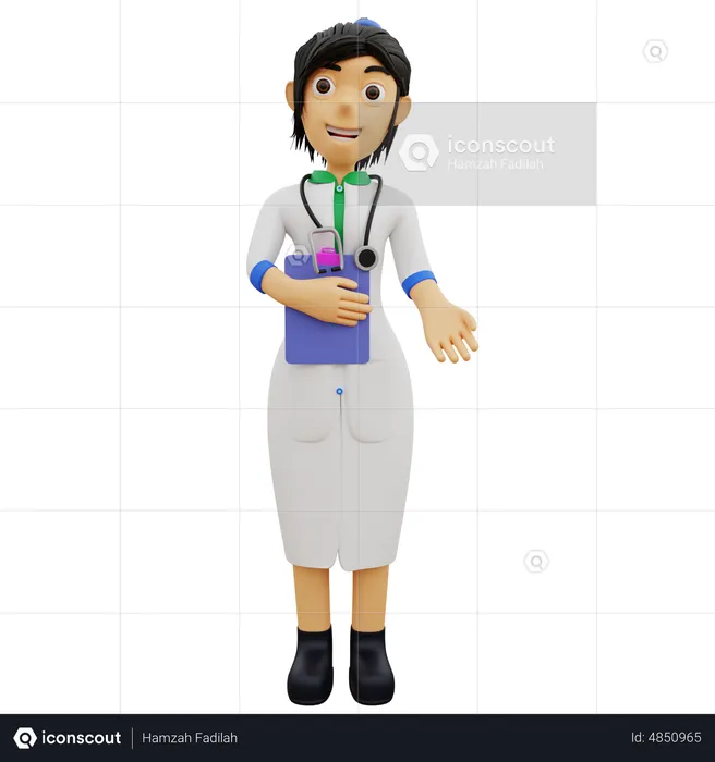 Female doctor providing assistance  3D Illustration