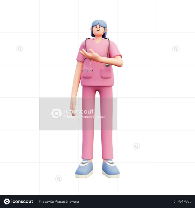 Female Doctor Show Reccomendation  3D Illustration
