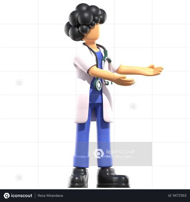 Female Doctor Showing Something  3D Illustration