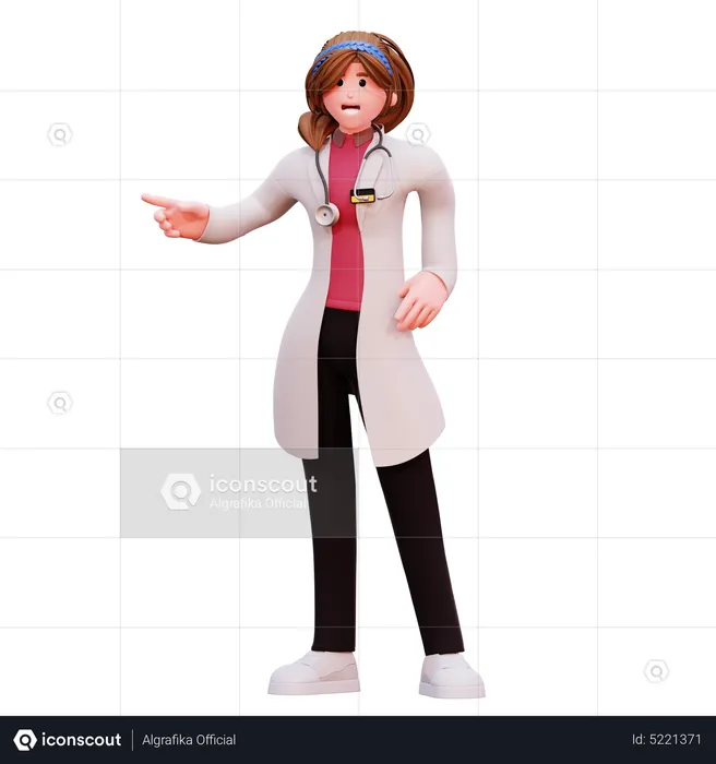 Female doctor showing something  3D Illustration