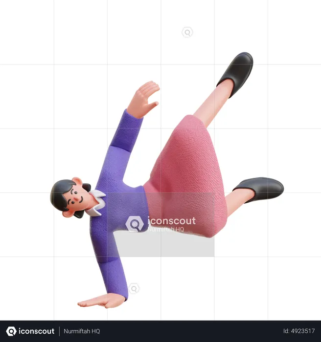Female Doing Breakdance  3D Illustration