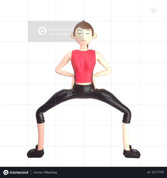 Female doing exercise  3D Illustration