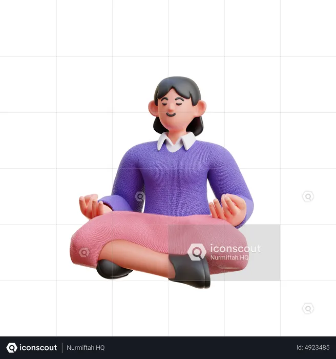 Female Doing Meditation  3D Illustration