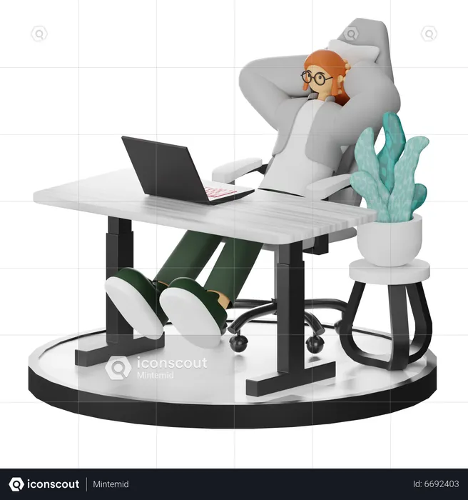 Female doing relaxing after work  3D Illustration