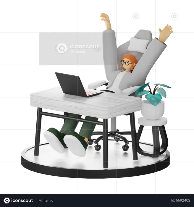 Female doing relaxing after work  3D Illustration