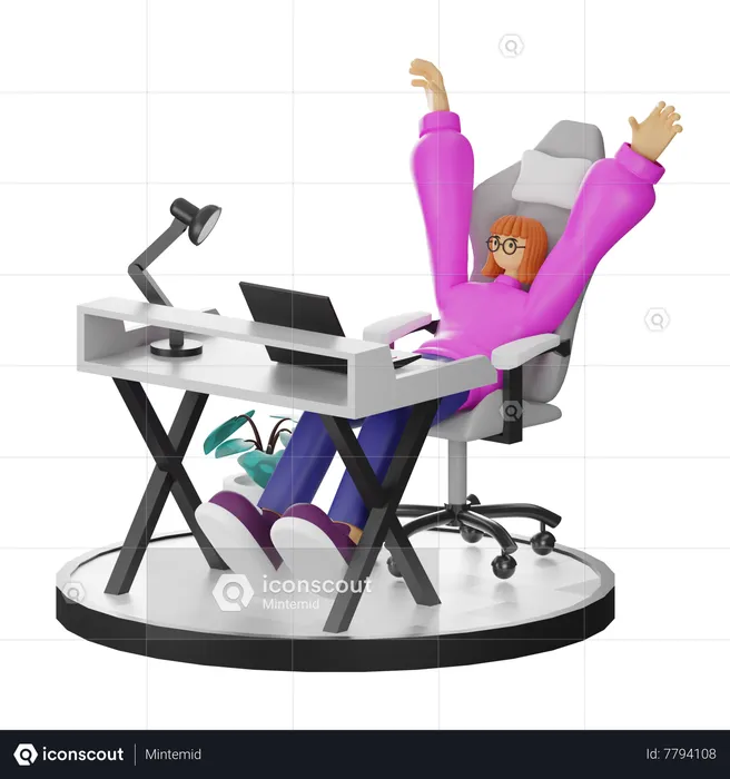 Female doing relaxing after work  3D Illustration