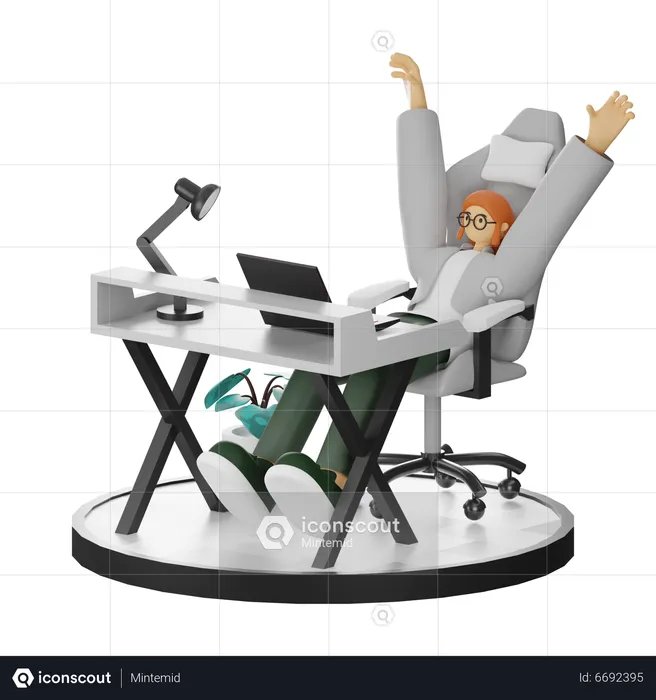 Female doing relaxing after work  3D Illustration