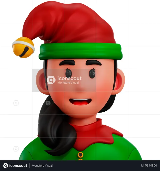 Female Elf  3D Icon