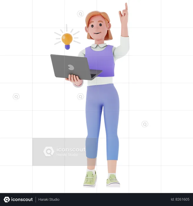 Female Employee Looking For Ideas  3D Illustration