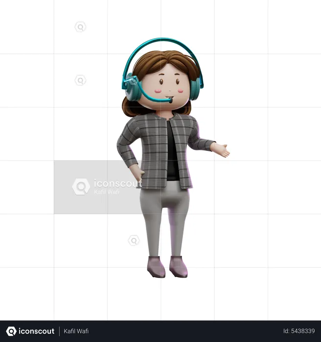 Female executive in customer service  3D Illustration
