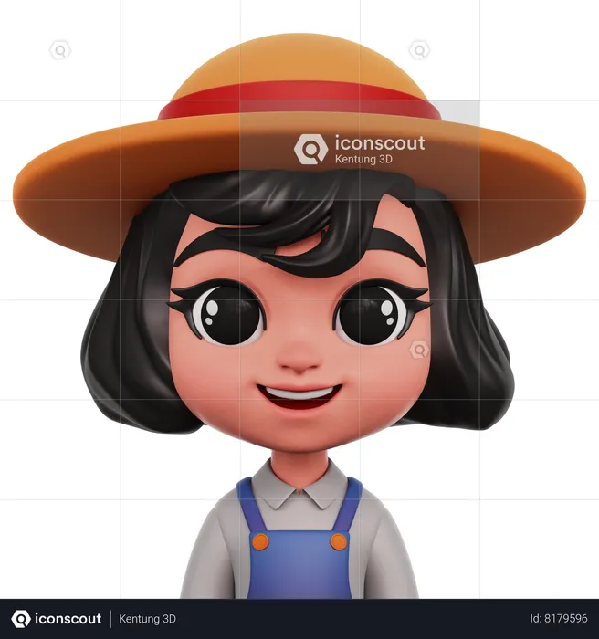 Female Farmer  3D Icon