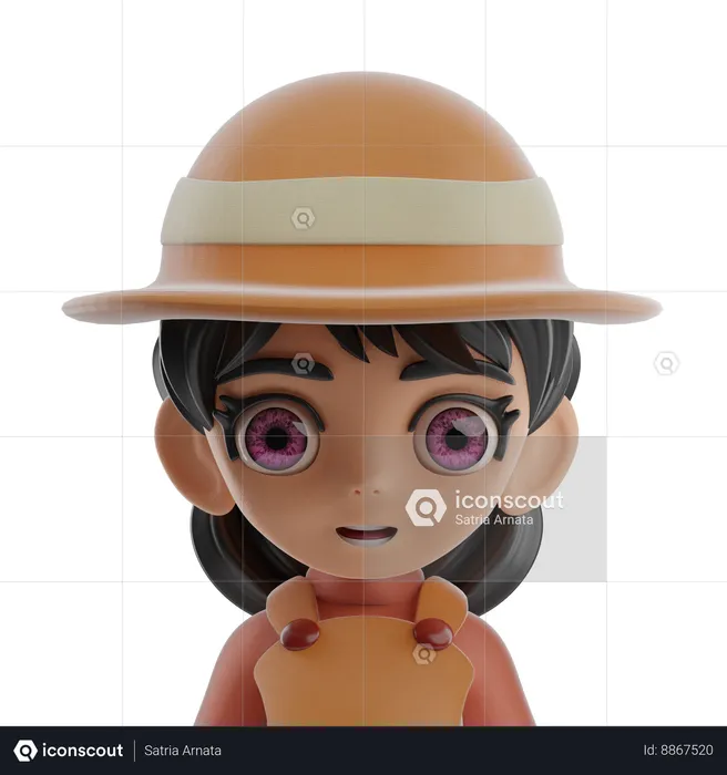 Female Farmer  3D Icon