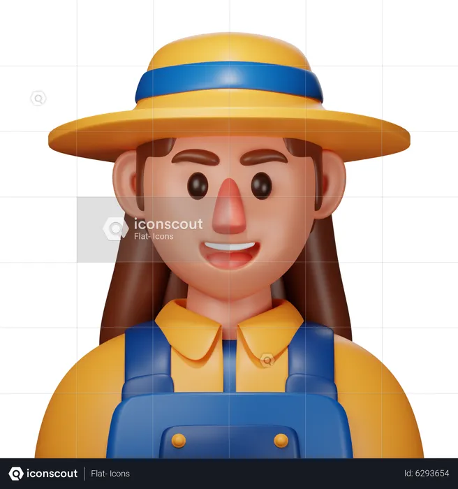 Female Farmer  3D Icon