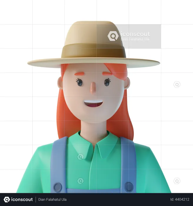 Female Farmer  3D Illustration