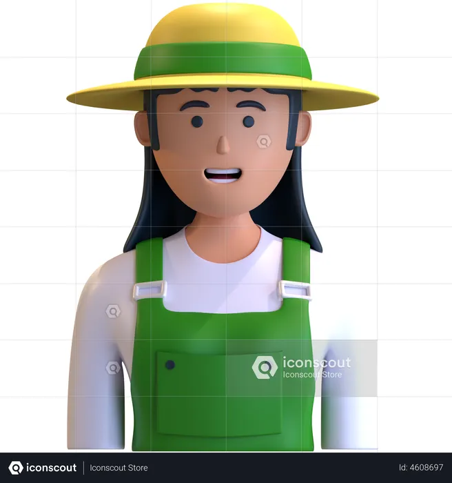 Female farmer  3D Illustration